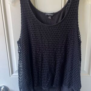 Roz & Ali Black Eyelet Overlay Tank Top